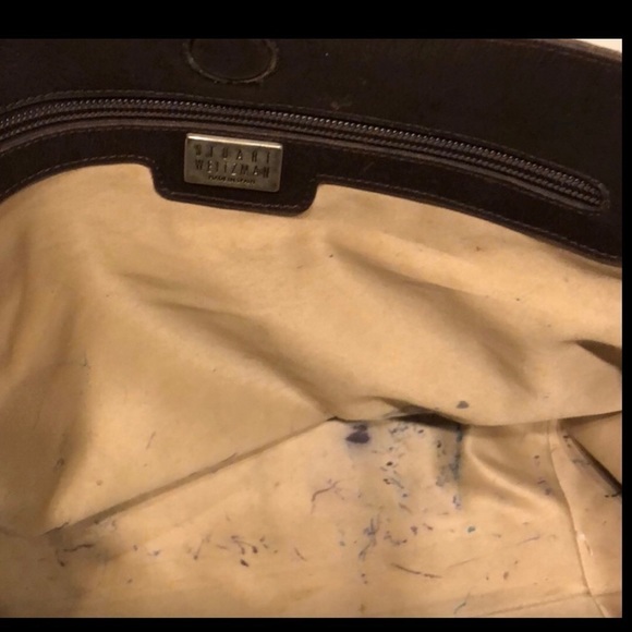 Stuart Weitzman large brown & black mixed media Snakeskin,alligator bag - Picture 6 of 7